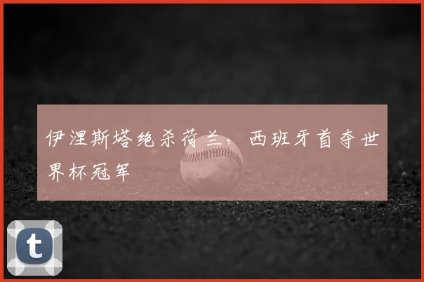 伊涅斯塔绝杀荷兰，西班牙首夺世界杯冠军